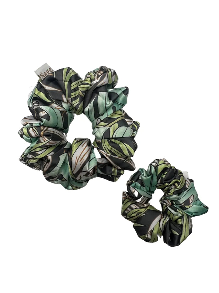 Satin Silk Scrunchies - Jade